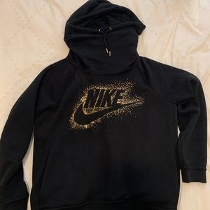 Nike premium hooded sweatshirt - black/gold size M